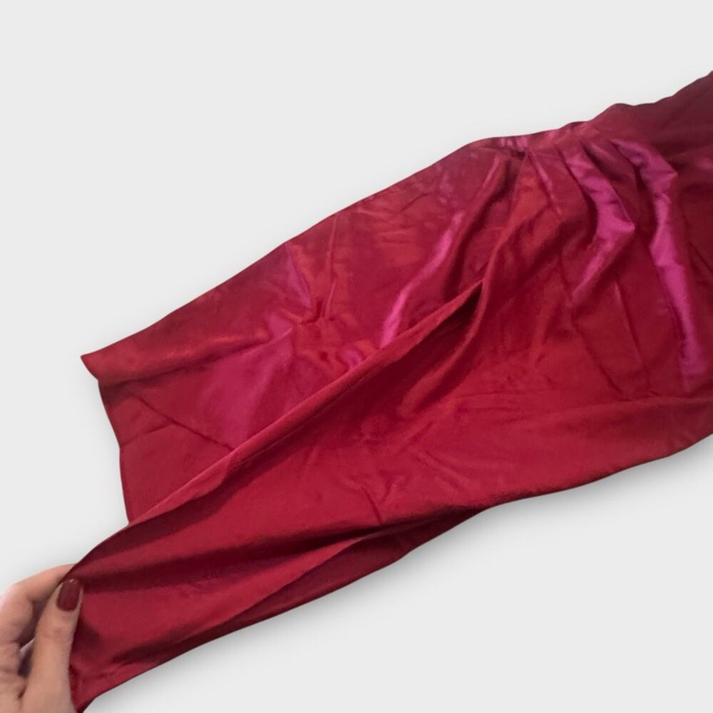 NEW Cupshe red satin faux wrap one shoulder midi dress - Picture 4 of 11